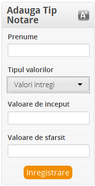 Configurare sistem de notare